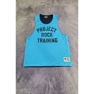 Under Armour Tank Top Mens L-XL Project Rock Training Reversible Blue Black C21